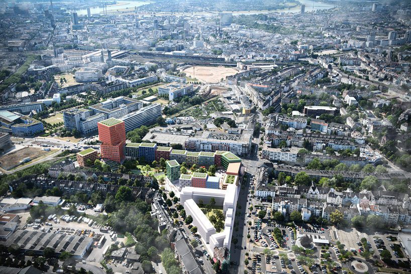 MVRDV plans new green district in düsseldorf with colorful residential